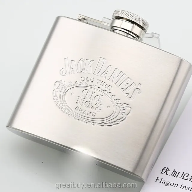 5oz embossed/debossed stainless steel mini hip flask alcohol