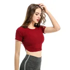 MOQ 1 drop shipping new arrival customize plain fitness breathable gym womens crop top