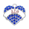 C11031833 New Custom Delta Sigma Theta Sticker Heart Charms Fashion Greek Alphabet Society Jewelry For Fraternity Sororities
