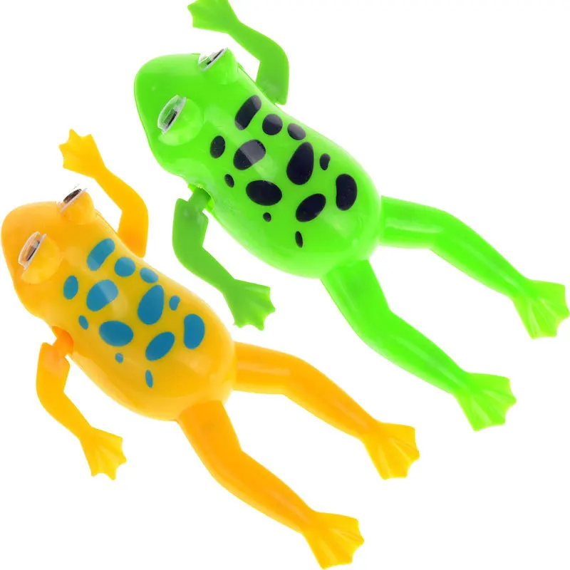 1Pcs Frog Plastic Wind Up Toys Green Funny Baby Kids Bath Toy Clockwork Wind Up Plastic Swimming Frog Pool Bath for Kids & Baby