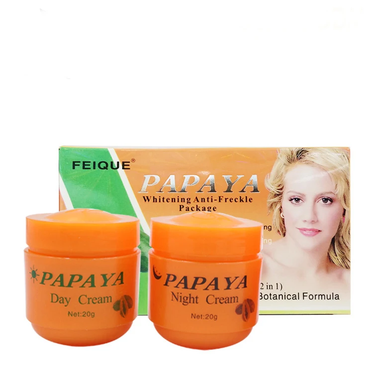 

Hot Selling Papaya Extract Freckle Removal Baby Face Skin Whitening Day And Night Cream For Face, White