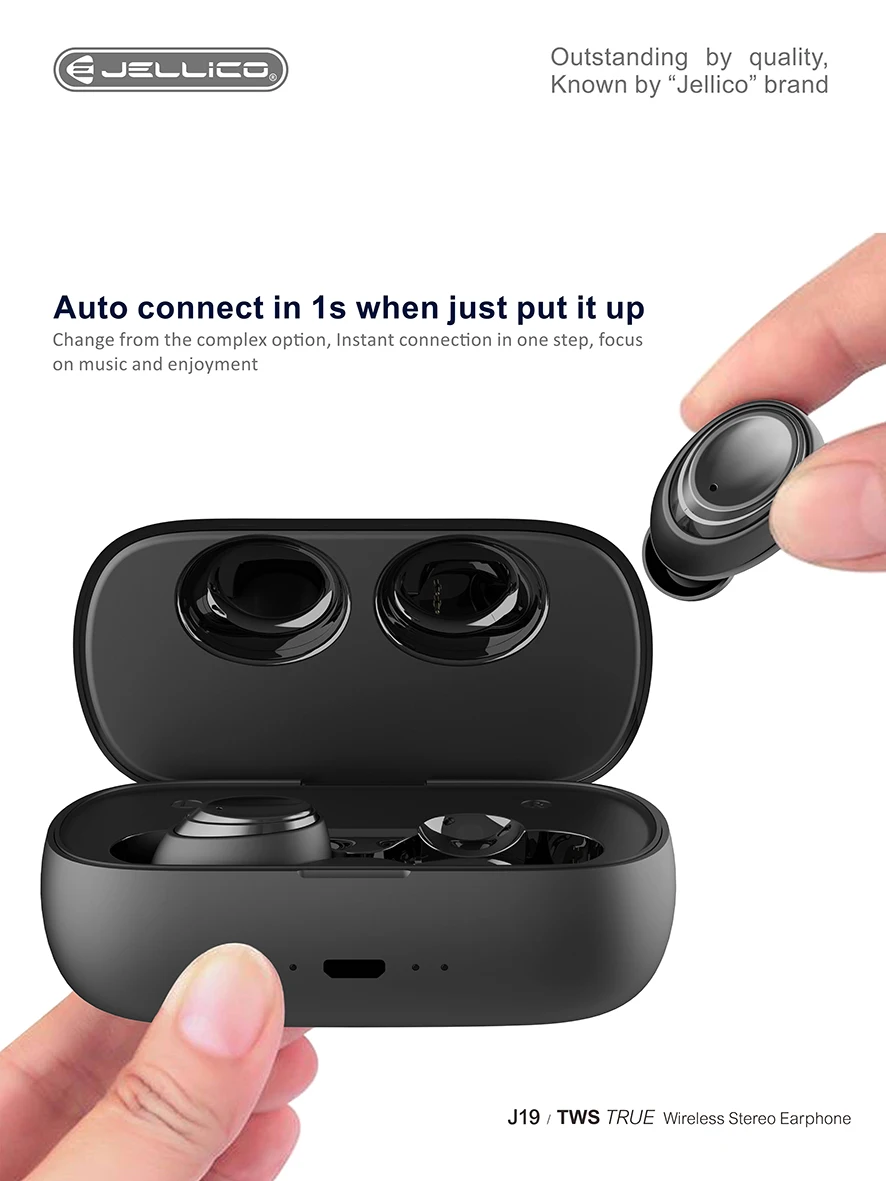 Jellico 2019 new design J19 truely In Ear tws wireless earphones bluetooth headset - ANKUX.COM