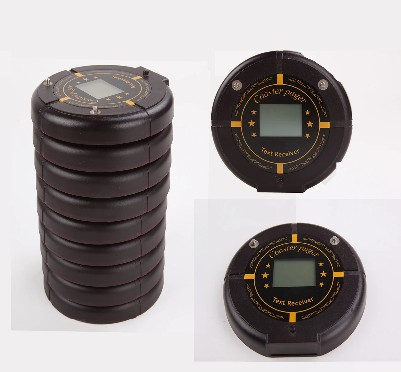 Fast Food Vibrating Restaurant POS Coaster Pagers Integrated with LED