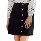 2018 autumn new Korean women's solid color wild denim skirt urban casual skirt