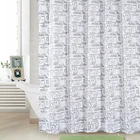 High quality printed bathroom mat set with shower curtain