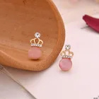 2019 Fashion Korean Jewelry New cat's eye stone diamond crown Earrings for women