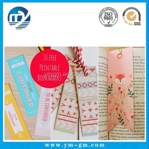 fashion promotional custom paper bookmark