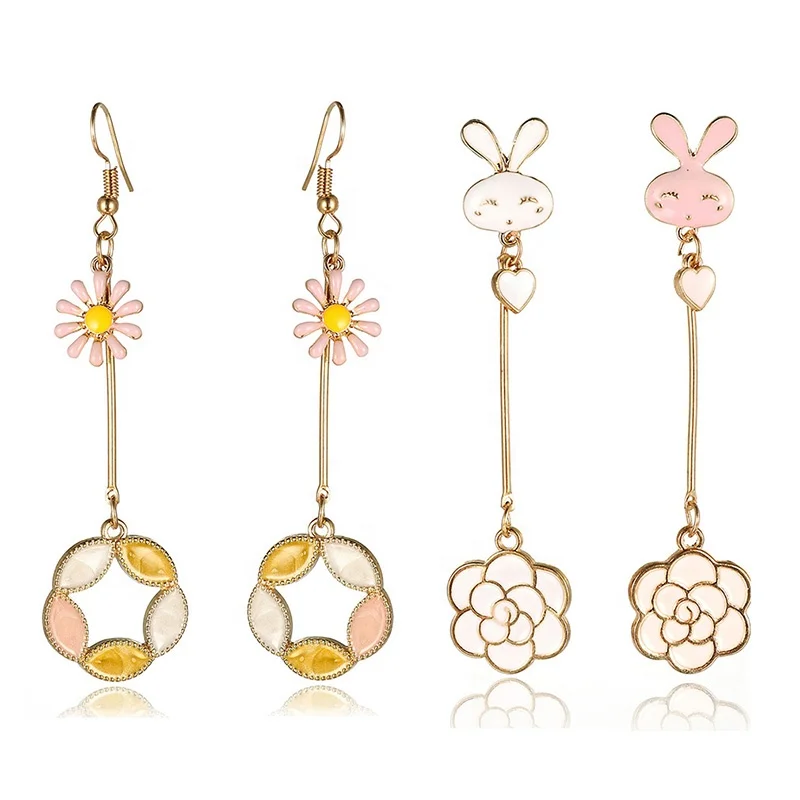 Cute Rabbit Long Chain Flower Charms Dangle Earrings For Women Girls Small charm earrings
Cute Rabbit Long Chain Flower Charms Dangle Earrings For Women Girls Small charm earrings