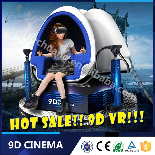 2016 Lechuang 9D VR Egg Funny Electronic Game Machine Motion Simulator For Kids/Adult