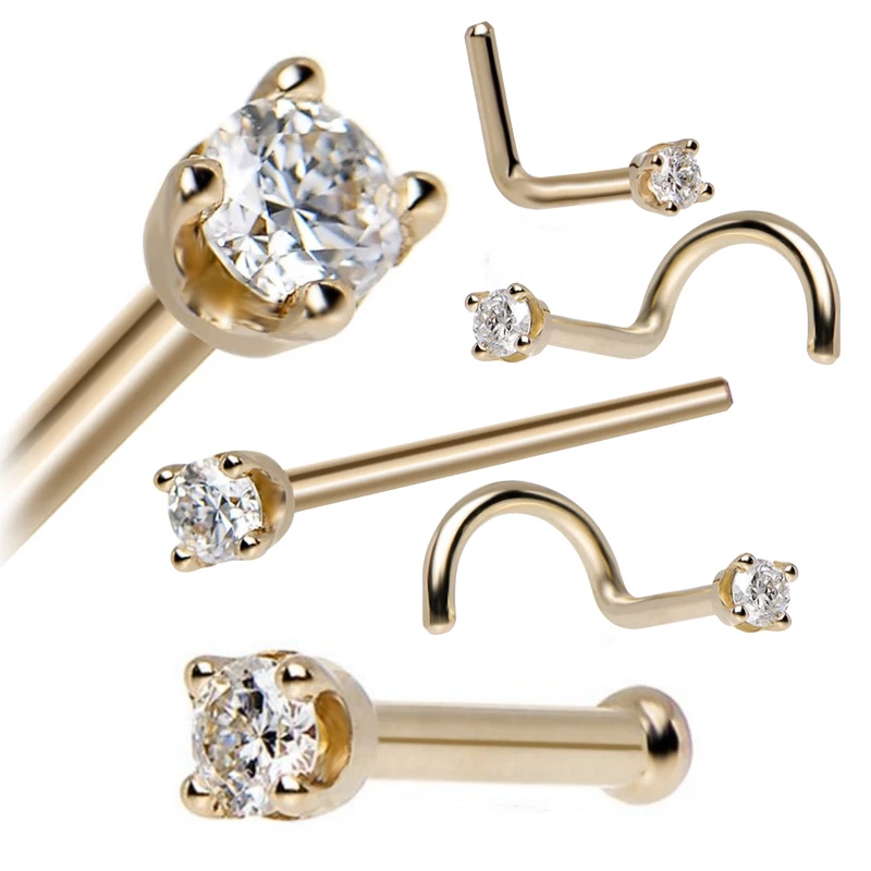5PCS/Lot 316L Stainless Steel Hot Sale Body Piercing Jewelry Gold Nose Ring Set Zircon Screw Nose Piercing Jewelry
5PCS/Lot 316L Stainless Steel Hot Sale Body Piercing Jewelry Gold Nose Ring Set Zircon Screw Nose Piercing Jewelry