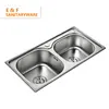 1.5mm thickness stainless steel bowl sink philippines home 80 20 double bowl round inset 304 stainless steel kitchen sink