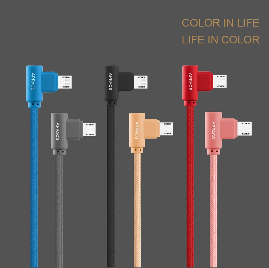A High Quality Bulk Nylon Braid 2m Serial Custom for Android Samsung Wholesale Fast Data Charge Right Angle Micro Usb Cable - ANKUX.COM