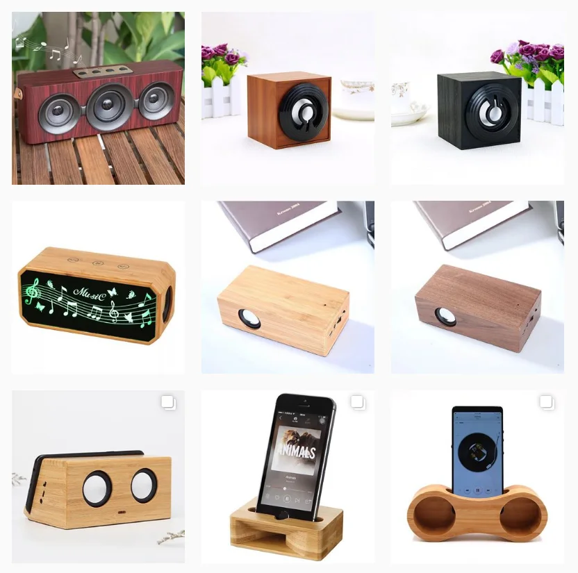 Natural black walnut wooden wireless party portable wifi telepathy speaker with charger - ANKUX.COM