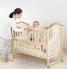 Smoothly solid baby crib wooden swing bed baby/baby crib supplier/wooden cradle designs