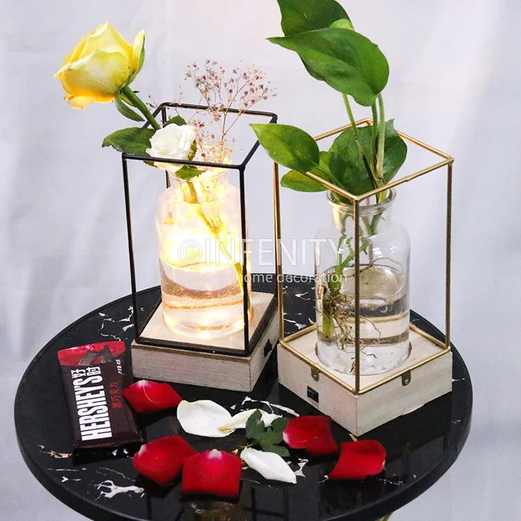 pineapple shape transparent lighting vase for indoor decoration