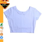 Cotton Womens White Custom Blank Crop Top Plain