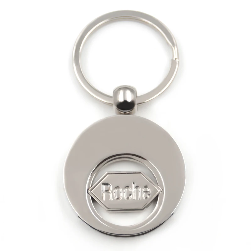 High quality zinc alloy material custom shopping trolley coin keyring