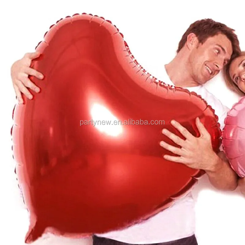 Valentine's day 75cm/30 inch Large size heart shaped pure color foil balloon 7 colors available