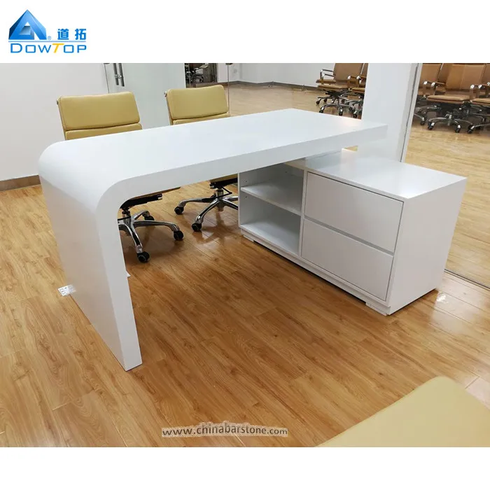 Fuente de la fábrica de diseño elegante escritorio de la computadora de oficina de superficie sólida contemporánea de escritorio de oficina
