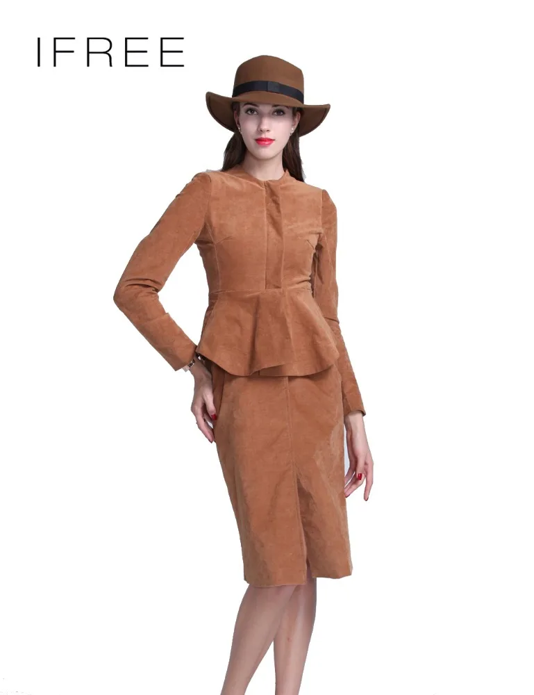 Çin Üretici Flounced Kadife Kumaş Ofis Kısa Bölünmüş Lady Elbise Suits