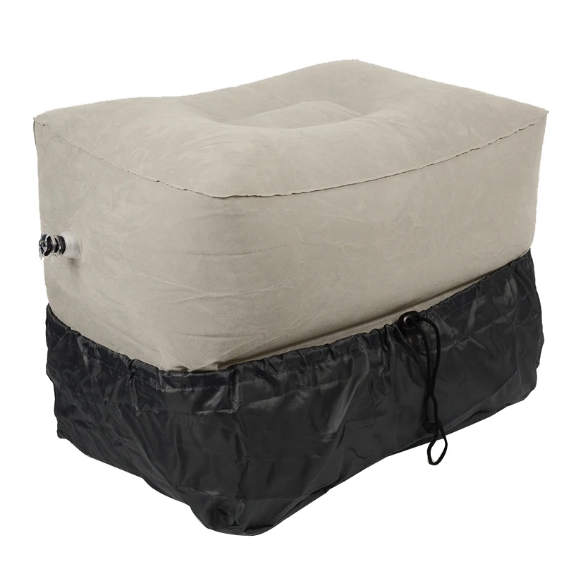 XC USHIO 23 Layers Inflatable Travel Foot Rest Pillow Airplane Train Car Footrest Cushion With Storage Bag & DustCover (5)