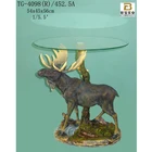 polyresin deer coffee table with glass top