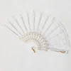 Factory Wholesale Lady Lace Hand Fans Folding Sequin Dance Plastic Hand Fans