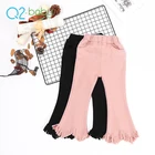 Q2-baby Manufactured Products Kids Unique Cropping Bell Bottom Stretch Pants For Girls