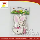 Set of 2 , Wooden Easter Decoration Easter Rabbit Hanging Ornament