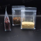 High quality zipper top flat square bottom quad seal bags plastic packaging bag for nuts milk coffee bean spice