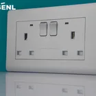 Casenl 2 gang 3 pin switched socket with LED BS style