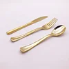 Heavy Duty Bulk Disposable Flatware Elegant Plastic Silverware Set gold plastic cutlery for Catering Events