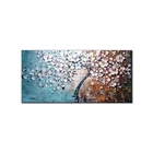 Hand painted knife Oil Paintings one pcs Flower Tree Canvas Painting Artistic Impressions Paintings Wall Art Decor