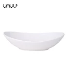 Fruit , salad , pasta serving gravy boat shape bowls / white porcelain bowl