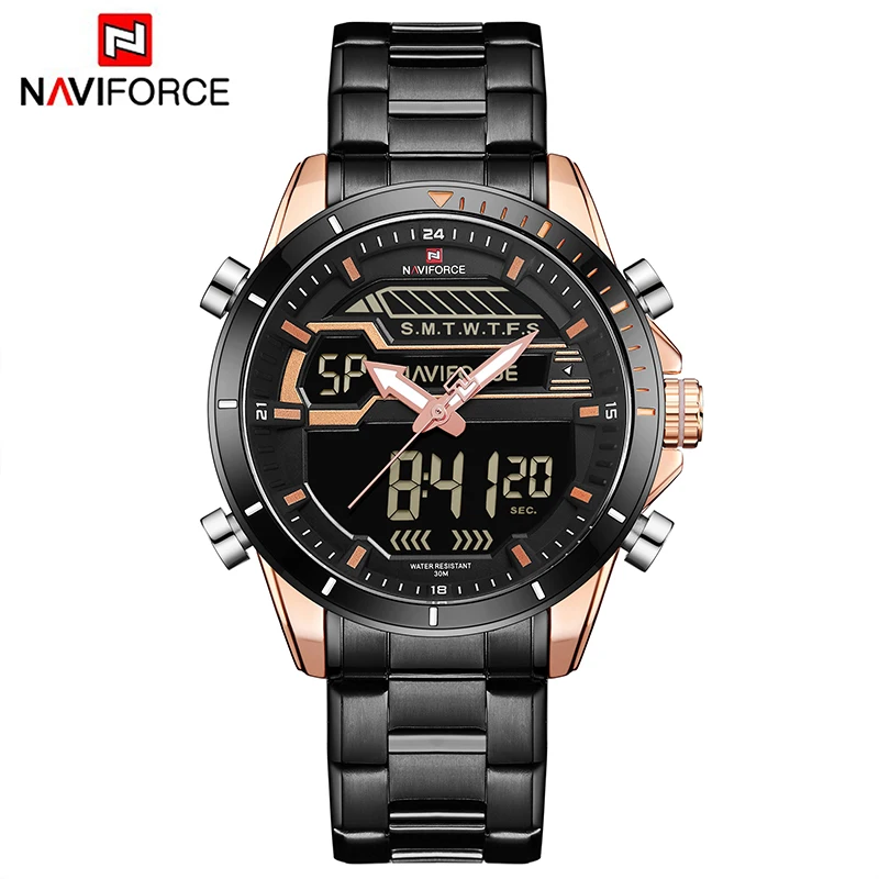 NAVIFORCE New Fashion Casual Men Digital Watches Men's Sport Watch Full Steel Waterproof Military LED Gift Wrist Watch Relogois
NAVIFORCE New Fashion Casual Men Digital Watches Men's Sport Watch Full Steel Waterproof Military LED Gift Wrist Watch Relogois