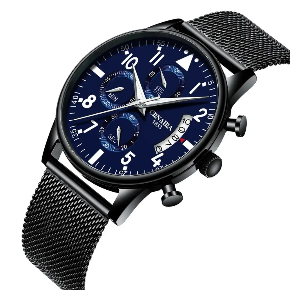 CRNAIRA Brand 819 Men's Business Watches Calendar Clock Stainless Steel Leather Strap Fashion Men Quartz Luxury Wrist Watches
CRNAIRA Brand 819 Men's Business Watches Calendar Clock Stainless Steel Leather Strap Fashion Men Quartz Luxury Wrist Watches