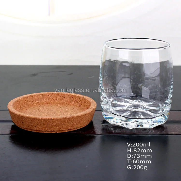 6oz glass round water tea beer cup with coaster