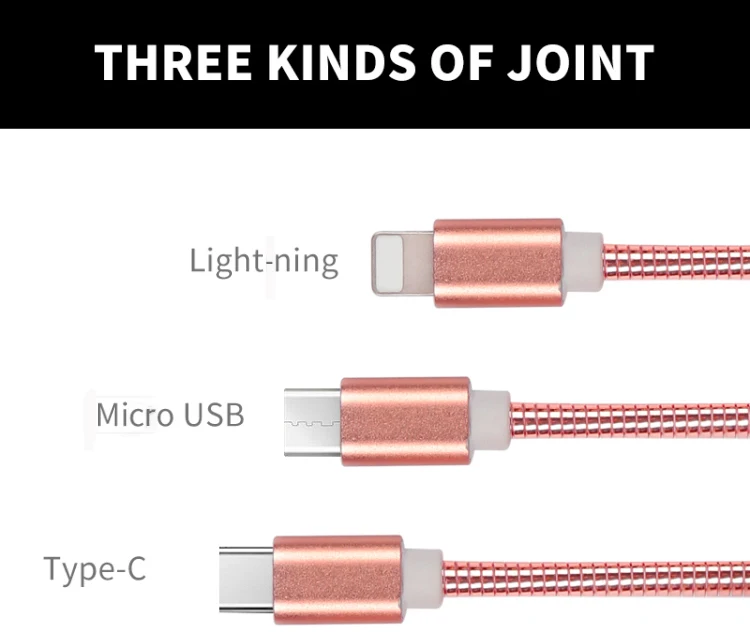 Hot sale Wholesale price high quality Metal Spring Fast Charging Sync Data Cable Zinc Alloy Micro USB Cable - ANKUX.COM