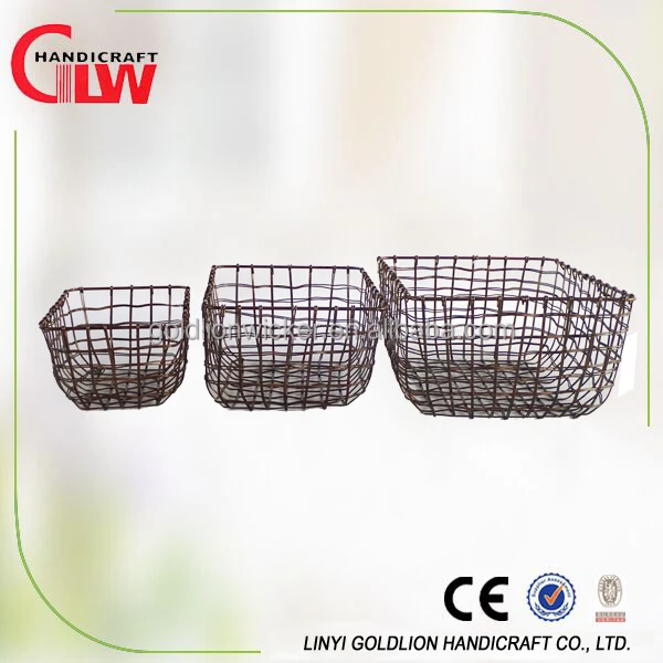 2017 wholesale s/3 wire baskets for sundries basket handbags