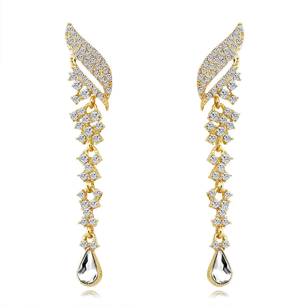 European Statement Elegant Long Crystal Dangle Wedding Earring Luxury Pave Cubic Zirconia Bridal Earring, Silver, gold
European Statement Elegant Long Crystal Dangle Wedding Earring Luxury Pave Cubic Zirconia Bridal Earring, Silver, gold