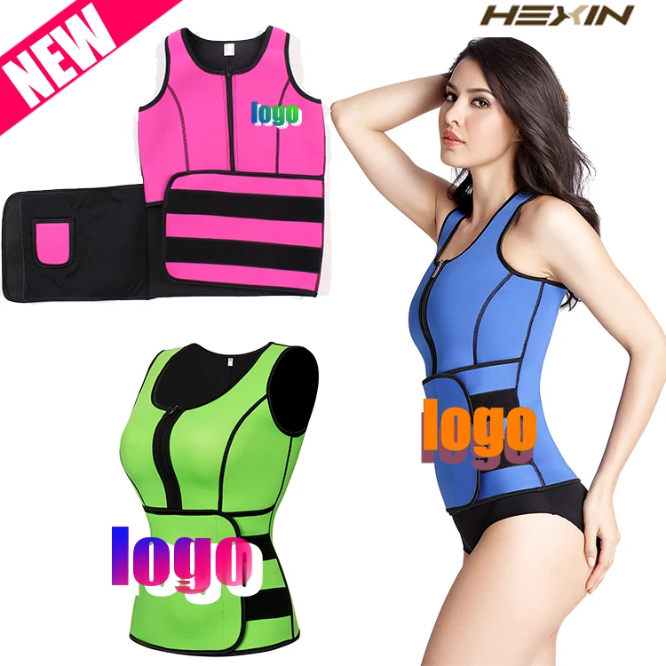 

Dreamingirl HEXIN Neoprene Sauna Waist Trainer Vest Summer Workout Shaperwear Slimming Adjustable Sweat Belt Body Shaper 6X