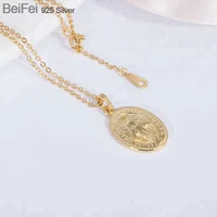 

18 K gold plating 925 sterling silver virgin mary necklace female