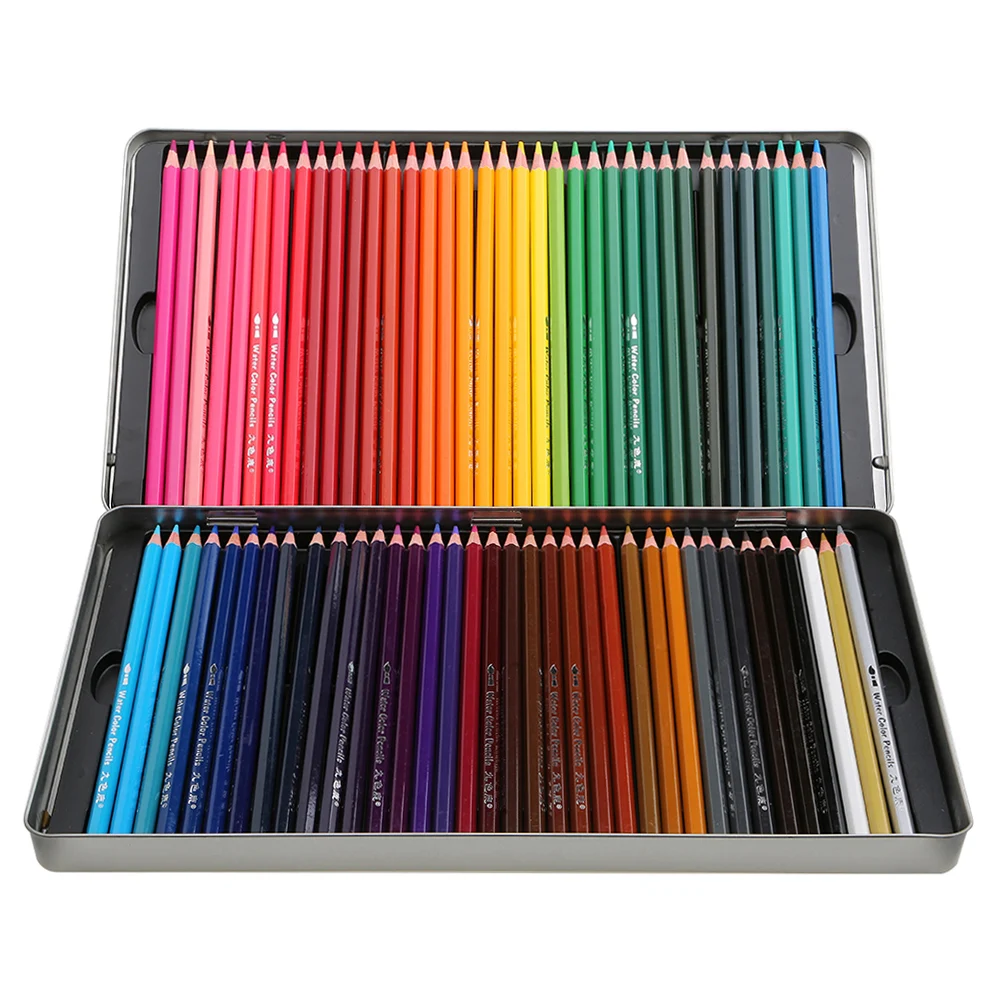 72 اللون للذوبان في الماء قلم رصاص ملون الفن رسم قلم رصاص