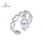 Love Heart Stitching Pendant Pearl 925 Italian Solid Silver Pearl Ring Mount Stars Opening