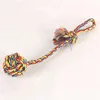 Durable Strong Hand Pulled Long Tail Cotton Rope Dog Toy Ball Cheap Interactive Chewing Teeth Puppy Dog Pet Rope Ball
