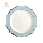 Hotel used dubai gold porcelain dinner dish wholesale restaurant ceramic dinner plate for wedding