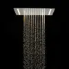 500*360mm Ceiling Mounted Chrome Plate 304 Stainless Steel Square Big Led Rainfall , Rain Top Shower Head