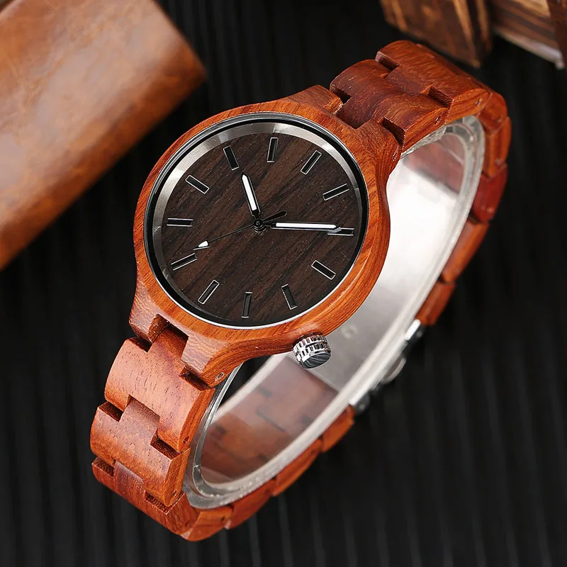 Ladies Watches 2017 Full Natural Bamboo Wood Watch Women's Bracelet Quartz Wrist Watch Unique Beauty Relogio Feminino (2)