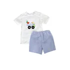 2018 Newest Unique Design Easter Applique Boys Suits T Shirt Shorts Kids Boutique Toddler Clothing set