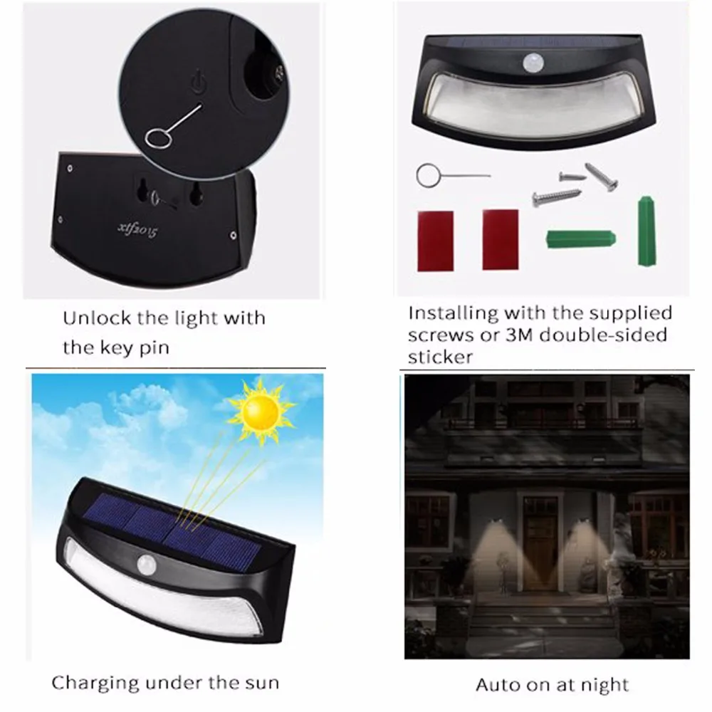 LED Outdoor Solar Smiling Wall Lights 1